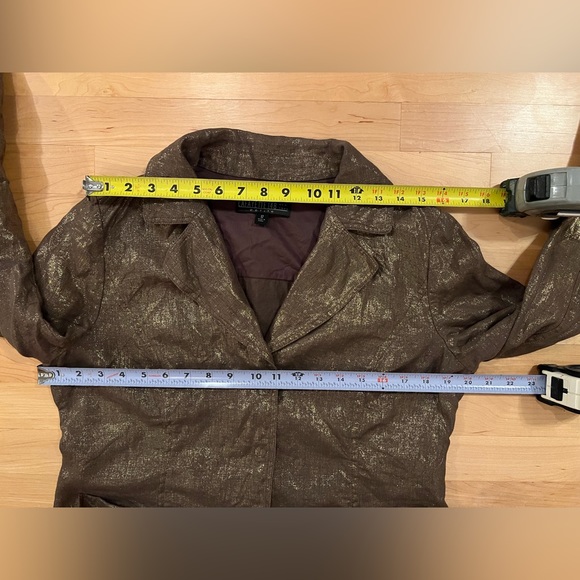 Bronze Metallic Linen Blazer | 12 Petite - Picture 7 of 16